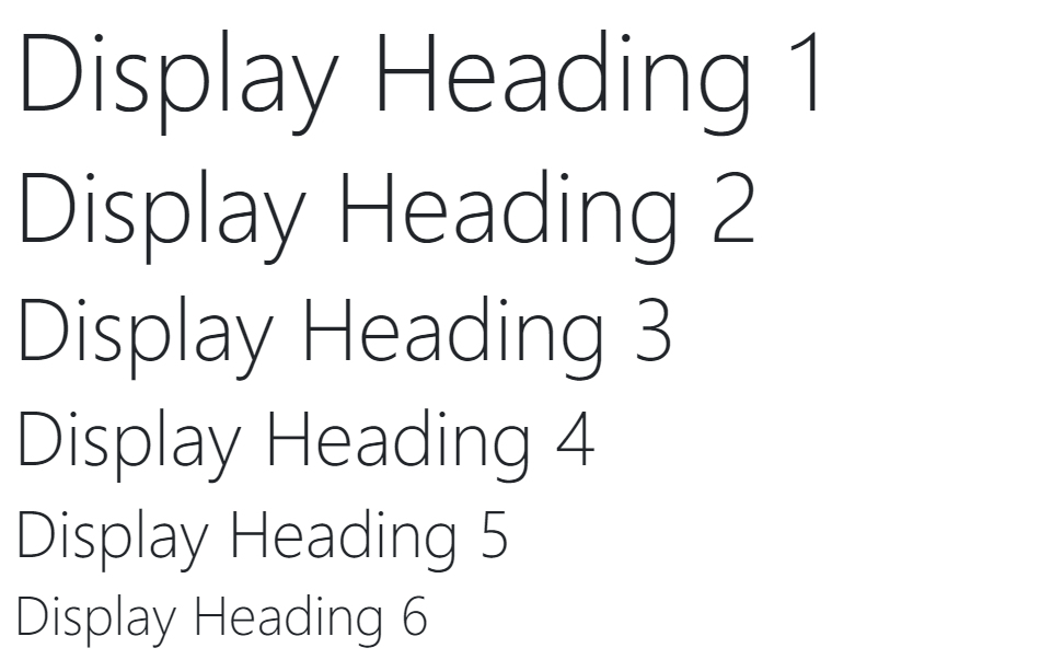 Bootstrap Display Headings